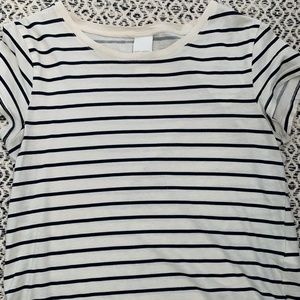Cream and Navy striped t-shirt